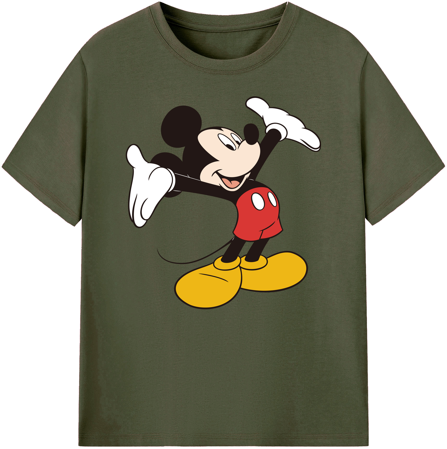 ミッキーマウス Mickey Mouse 綿100％ メンズ半袖Tシャツ｜肌触りやわらか＆通気性